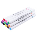 Oily based colorful marker pen set dual tips art marker with 12colors for painting